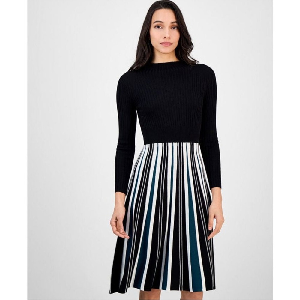 Black and White Striped Dress